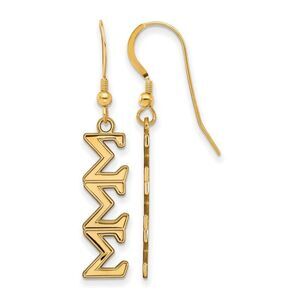 14K Plated Silver Sigma Sigma Sigma Dangle Medium Earrings